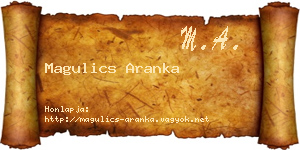 Magulics Aranka névjegykártya
